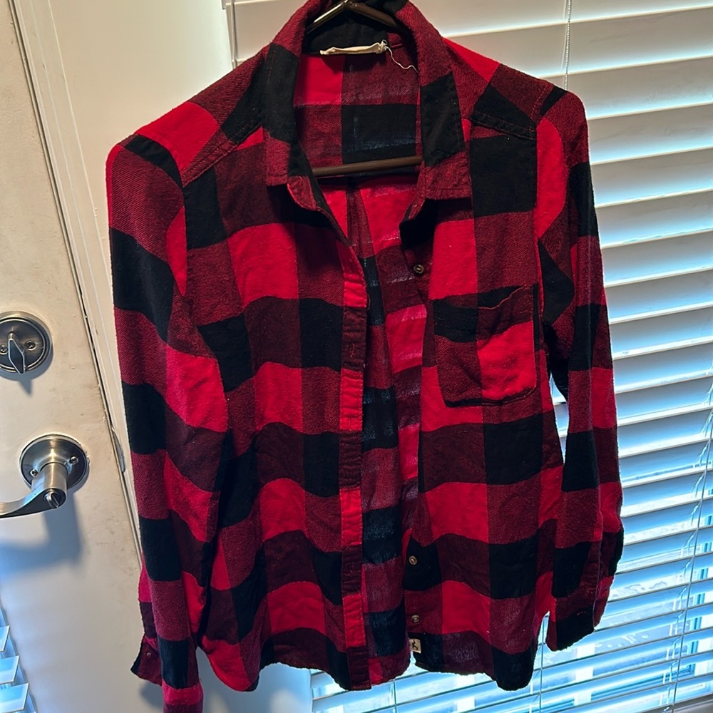 ➰ Women’s Hollister Button Down Flannel Shirt Sz S Super Soft Worn Twice ➰